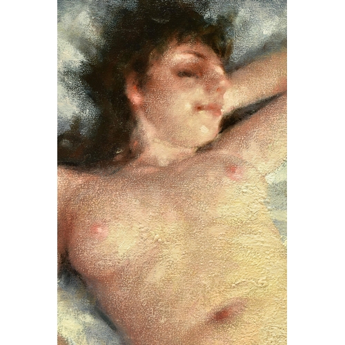 326 - LEON BICKERSTAFF (CONTEMPORARY) 'ELLEN SLEEPING', a nude figure study of a female figure in repose, ... 