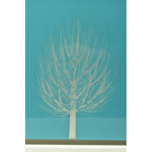 332 - NAKISA SEIKA (JAPAN 1974) 'SILENT GROVE', a solitary stylised tree against a blue backdrop, signed b... 