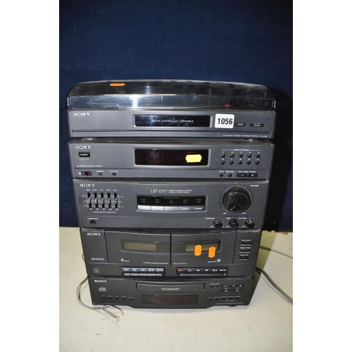 1056 - A SONY LBT-D117 HIFI SYSTEM with remote and matching speakers, tape deck not working (PAT pass and w... 