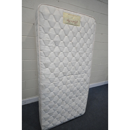 1329 - A SINGLE DIVAN BED AND MATTRESS (small stain)