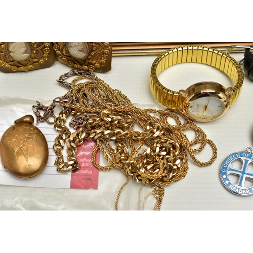 109 - A BASKET OF ASSORTED ITEMS, to include a ladys boxed 9ct gold 'Certina' wristwatch, manual wind, rou... 