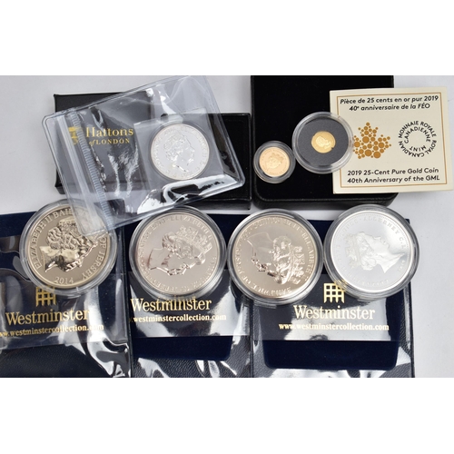 122 - TWO BOXED SMALL GOLD COINS, to include an Elizabeth II Quarter Sovereign Proof Tristan da Cunha 2020... 