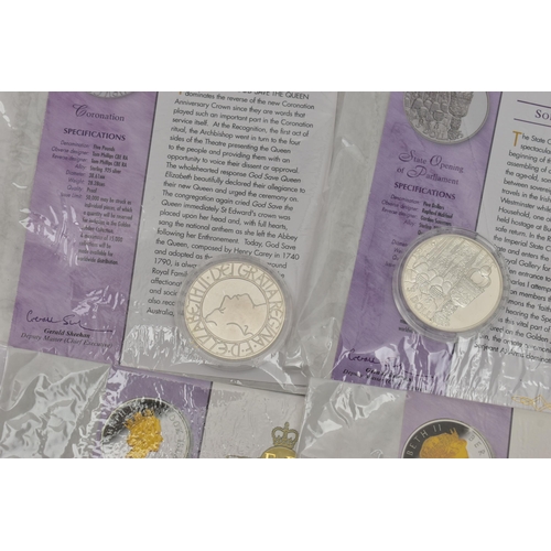 126 - A QUANTITY OF ROYAL MINT PROOF CROWN SIZE COINS QUEEN ELIZABETH II GOLDEN JUBILEE COLLECTION WITH ST... 