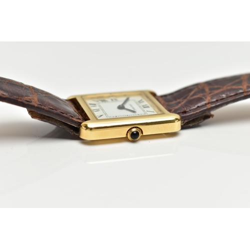 40 - A LADIES 18CT GOLD 'JEAN RENET' WRISTWATCH, hand wound movement, square dial, signed 'Jean Renet', R... 