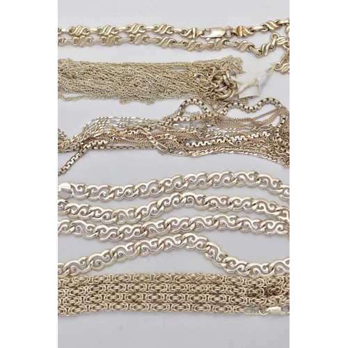 85 - A BAG OF ASSORTED WHITE METAL JEWELLERY, to include a silver fancy link chain necklace, fitted with ... 