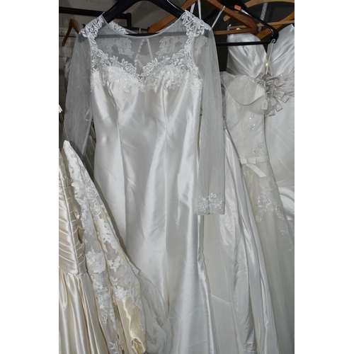 292 - A GROUP OF TEN WEDDING DRESSES, end of season stock clearance, some dresses may have marks or minor ... 