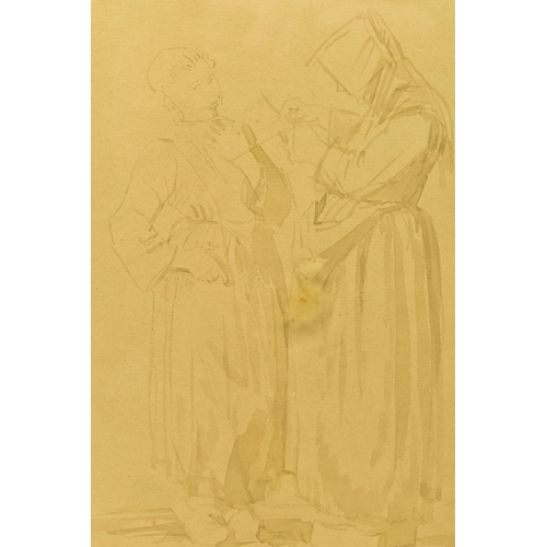 302 - HENRY LAMB (1883-1960) 'TWO BRETON PEASANT WOMEN', a study of two female figures, signed and dated 1... 