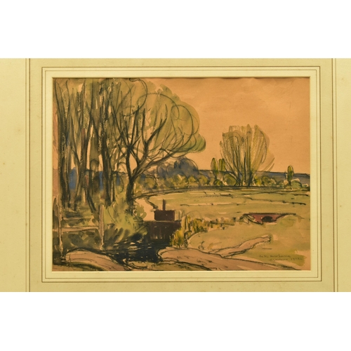 309 - CHARLES JOHN HOLMES (1868-1936) 'ON THE HURSTBOURNE', a landscape with small stream, signed and titl... 