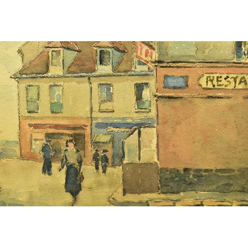 311 - ROCHAIX (20TH CENTURY) A FRENCH STREET SCENE, signed and dated 1941 bottom left, exhibition label ve... 