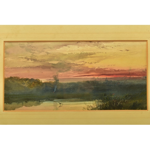 314 - ATTRIBUTED TO WILLIAM COLLINGWOOD-SMITH (1815-1887) STUDY AT SUNSET, an English school water landsca... 