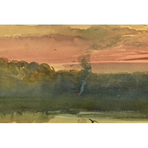 314 - ATTRIBUTED TO WILLIAM COLLINGWOOD-SMITH (1815-1887) STUDY AT SUNSET, an English school water landsca... 