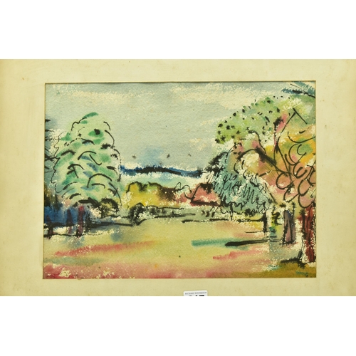 317 - DR G.H. ROSE (20TH CENTURY) 'PARK AT GRANGE COURT, CHIGWELL', a colourful landscape, initialled and ... 