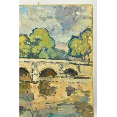 320 - MAURICE FONGUEUSE (FRENCH 1888-1963) 'LA PONT-MARIE A PARIS'  a Parisian scene depicting the bridge ... 