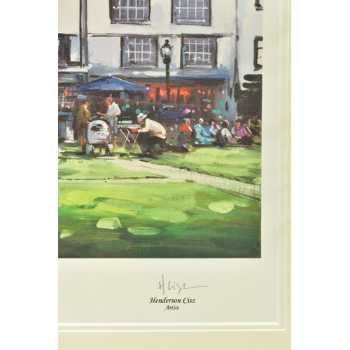 330 - HENDERSON CISZ (BRAZIL 1960) 'LUNCH ON THE GREEN', a signed limited edition print depicting Exeter C... 