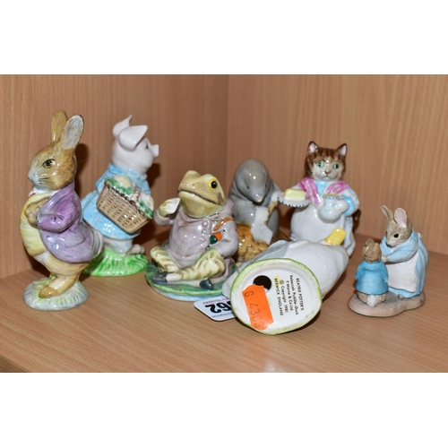 362 - A COLLECTION OF BESWICK AND ROYAL ALBERT BEATRIX POTTER FIGURES, comprising a Beswick Rebeccah Puddl... 