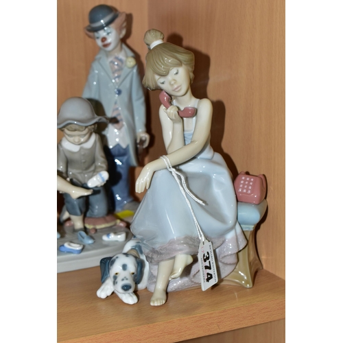 374 - A GROUP OF LLADRO FIGURES, comprising 'Try This One' 5361 - Regino Torrijos 1986-1998, 'Chit Chat' 5... 