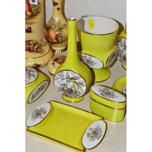 388 - AYNSLEY 'ORCHARD GOLD' PATTERN GIFTWARE TOGETHER WITH A GROUP OF CARLTONWARE TRINKET BOXES, comprisi... 