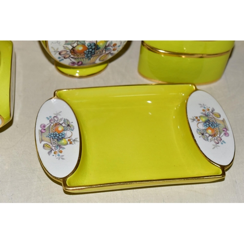 388 - AYNSLEY 'ORCHARD GOLD' PATTERN GIFTWARE TOGETHER WITH A GROUP OF CARLTONWARE TRINKET BOXES, comprisi... 