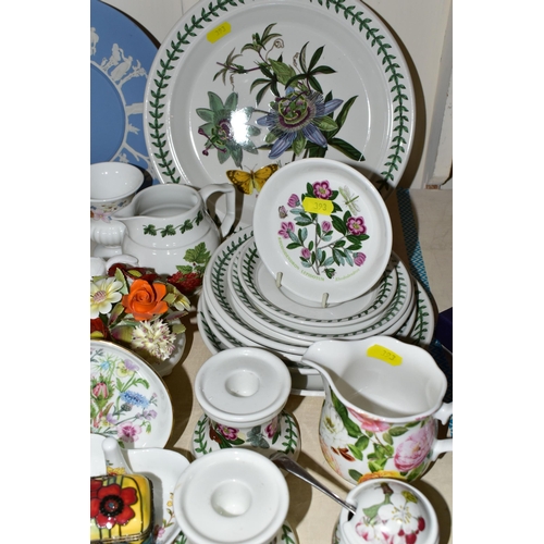 393 - A GROUP OF PORTMEIRION BOTANIC GARDEN PLATES TOGETHER WITH ASSORTED CERAMICS, comprising a pot of Ay... 