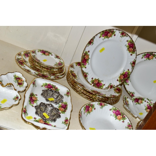 394 - A QUANTITY OF ROYAL ALBERT 'OLD COUNTRY ROSES' PATTERN TEAWARES, comprising a large centre piece dis... 