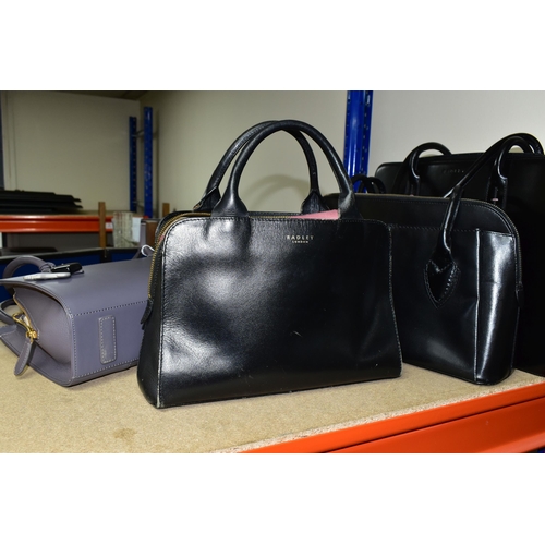 397 - FOUR RADLEY HANDBAGS, comprising an as new with tags Liverpool Street handbag in a mid-purple-grey c... 