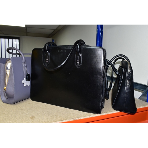 397 - FOUR RADLEY HANDBAGS, comprising an as new with tags Liverpool Street handbag in a mid-purple-grey c... 