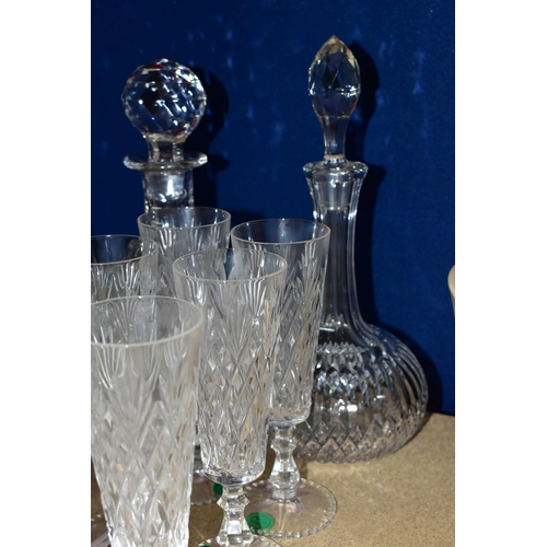 404 - A QUANTITY OF CUT CRYSTAL AND OTHER GLASSWARES, over forty five pieces to include a set of ten Kings... 