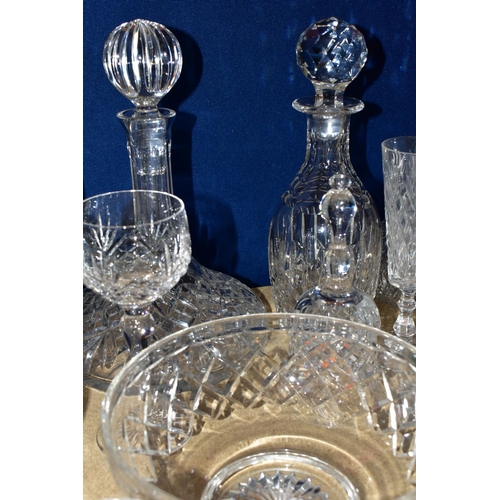 404 - A QUANTITY OF CUT CRYSTAL AND OTHER GLASSWARES, over forty five pieces to include a set of ten Kings... 