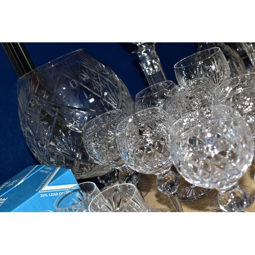 404 - A QUANTITY OF CUT CRYSTAL AND OTHER GLASSWARES, over forty five pieces to include a set of ten Kings... 