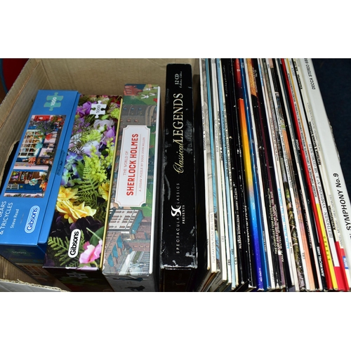 415 - TWO BOXES OF RECORDS AND CDS, to include twenty eight vinyl LPs and LP sets, including Simon & Garfu... 