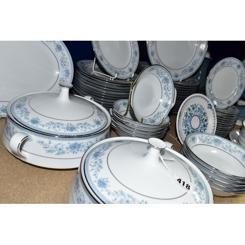 418 - A FIFTY SEVEN PIECE NORITAKE BLUE HILL DINNER SERVICE, pattern no 2482, comprising two tureens, a sa... 