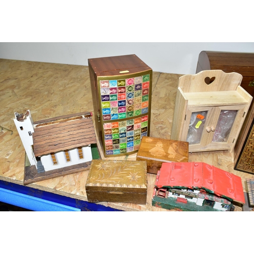 438 - A LARGE QUANTITY OF WOODEN BOXES, to include musical cigarette boxes, musical jewellery boxes, an ol... 