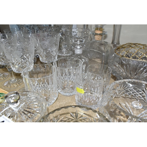 448 - A COLLECTION OF CUT CRYSTAL AND GLASSWARE, comprising a boxed Royal Doulton Newbury pattern vase, a ... 