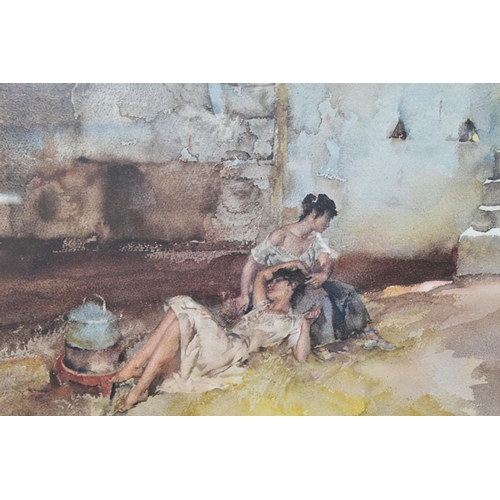 456 - WILLIAM RUSSELL FLINT (1880-1969) 'RETREAT FROM THE SHADE', a signed limited edition print depicting... 