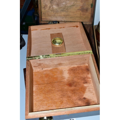 473 - THREE WOODEN BOXES, comprising a Victorian burr walnut rectangular apothecaries box, the hinged cove... 