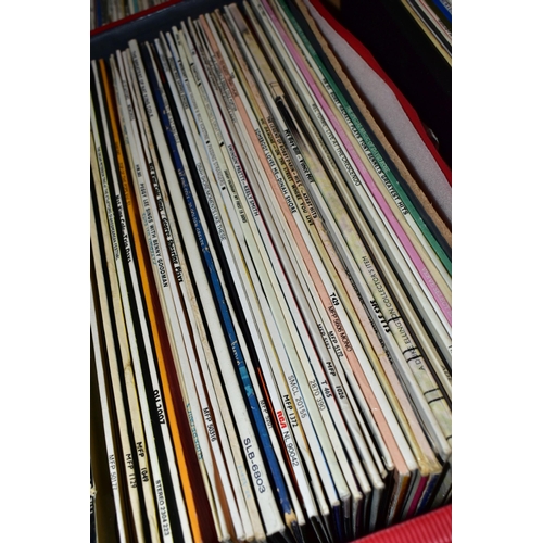 500 - A BOX AND THREE LP CASES CONTAINING OVER TWO HUNDRED LPs OF JAZZ AND CLASSICAL MUSIC artists include... 