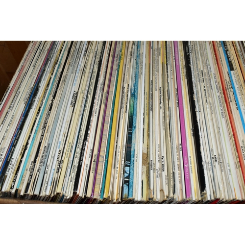 500 - A BOX AND THREE LP CASES CONTAINING OVER TWO HUNDRED LPs OF JAZZ AND CLASSICAL MUSIC artists include... 