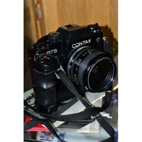 514 - A CONTAX RTS 2 QUARTZ FILM SLR CAMERA with  a W3 motor winder, a Tamron 24mm f2.5 lens and manuals f... 