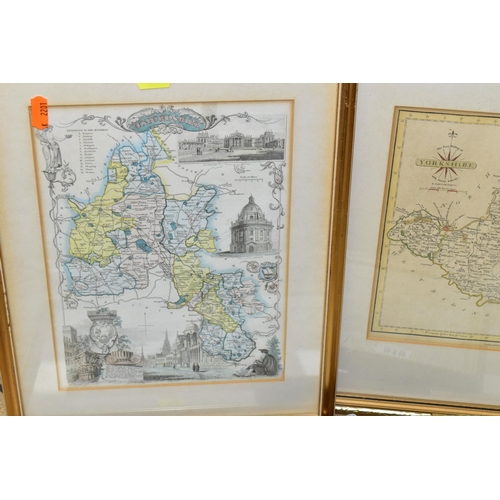 519 - FIVE FRAMED MAPS COMPRISING 'EAST INDIES' BY THOMAS KITCHIN, approximate size 13cm x 10cm, a 'Plan o... 