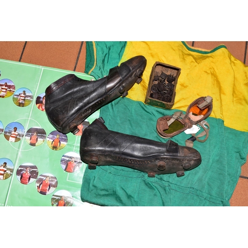 535 - VINTAGE SPORTS MEMORABILIA ETC, comprising a pair of size 9 football boots attributed to John 'Jack'... 