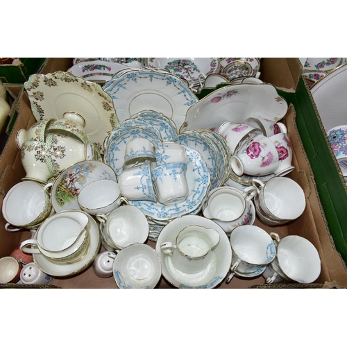 536 - SIX BOXES OF ASSORTED TEA AND DINNER WARES ETC, to include Mayfair China 'Indian Tree' part dinner s... 