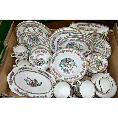 536 - SIX BOXES OF ASSORTED TEA AND DINNER WARES ETC, to include Mayfair China 'Indian Tree' part dinner s... 