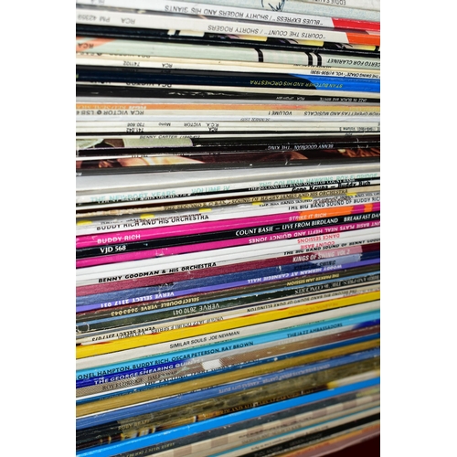 538 - TWO BOXES AND A CASE CONTAINING OVER ONE HUNDRED AND SEVENTY LPs ON THE RCA, VERVE, VOGUE, LONDON, C... 