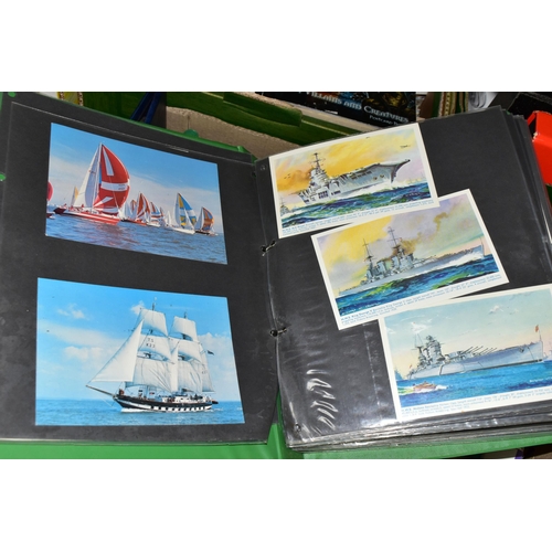 540 - THREE BOXES OF MODERN POSTCARDS, mid-late 20th century, in eleven albums and loose (several 1000's) ... 