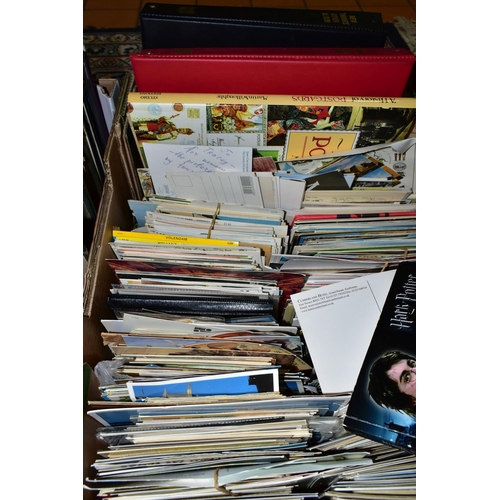 540 - THREE BOXES OF MODERN POSTCARDS, mid-late 20th century, in eleven albums and loose (several 1000's) ... 