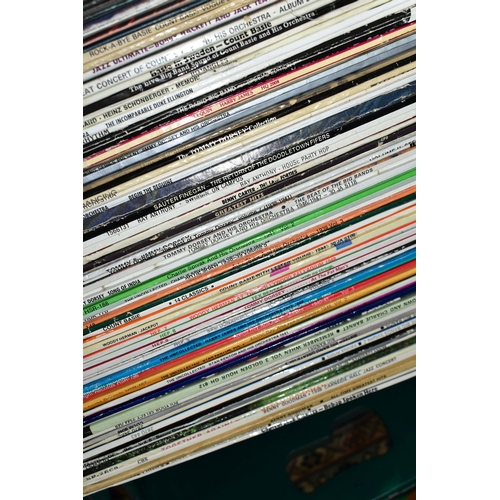 542 - THREE BOXES CONTAINING APPROX TWO HUNDRED LPs OF JAZZ AND CLASSICAL MUSIC artists include Count Basi... 