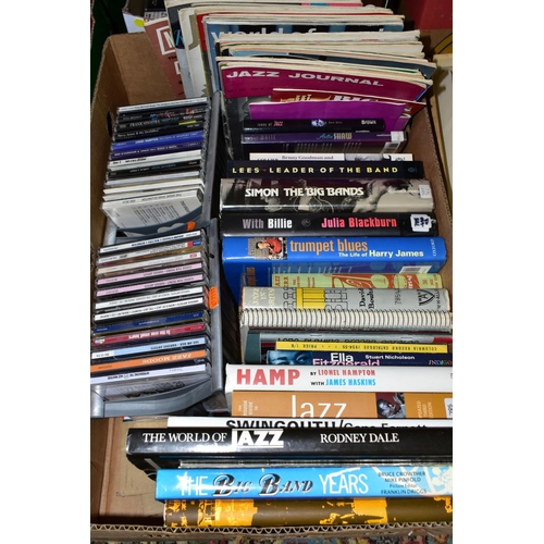 549 - FOUR BOXES OF MUSIC to include over 240 CD's, twenty+ VHS video cassettes, twenty+ books and forty-f... 