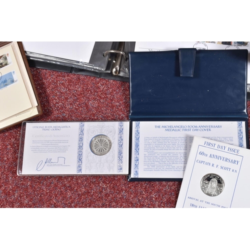 1 - COLLECTION OF STAMPS AND FIRST DAY COVERS, main value in eight silver medallic covers/sets