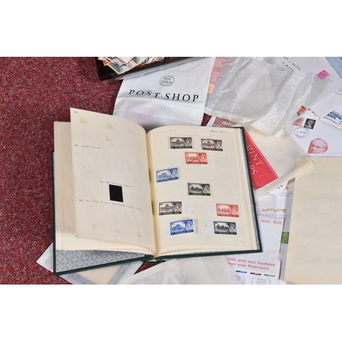 18 - BOX OF LOOSE STAMPS AND ALBUMS, we note a couple of junior type albums with worldwide collections, h... 