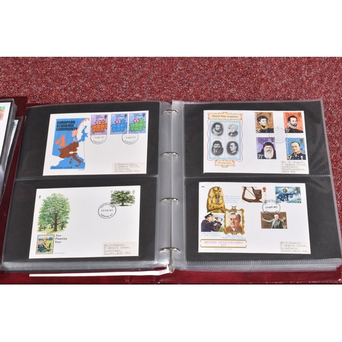 2 - FOUR ROYAL MAIL FDC ALBUMS WITH COLLECTION OF GB FDCS TO 1999, we note a few sponsored types